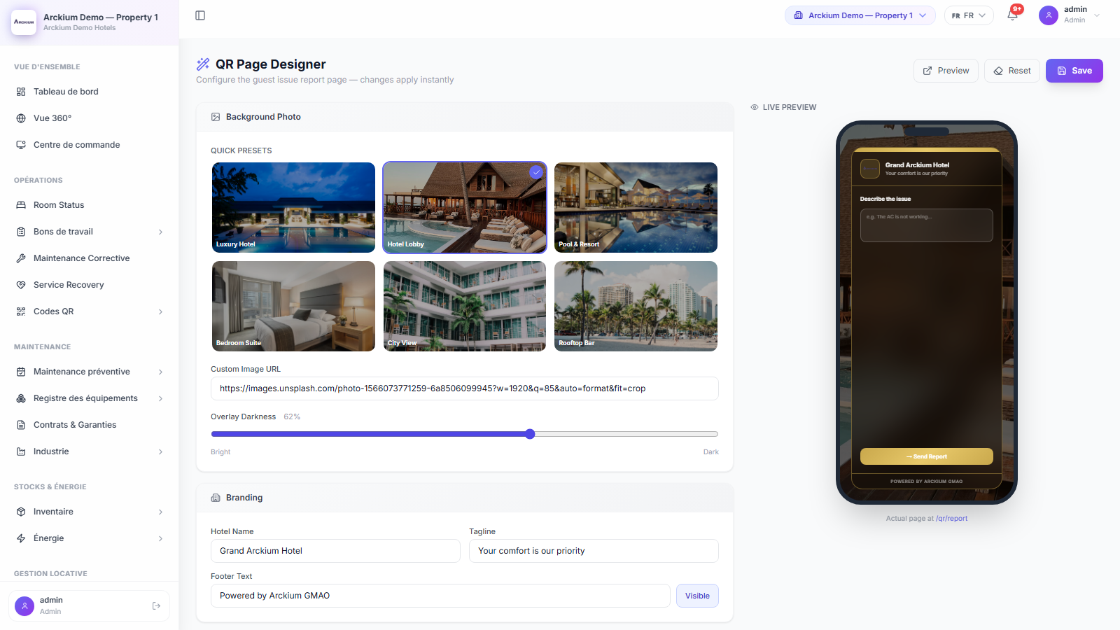 Arckium white-label tenant branding
